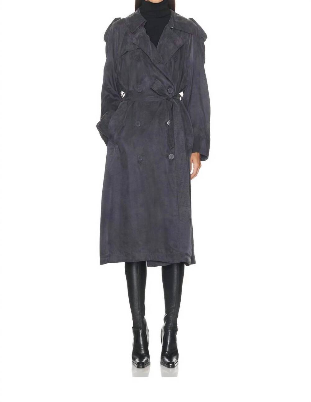 NEW HELMUT LANG fluid trench coat in gray